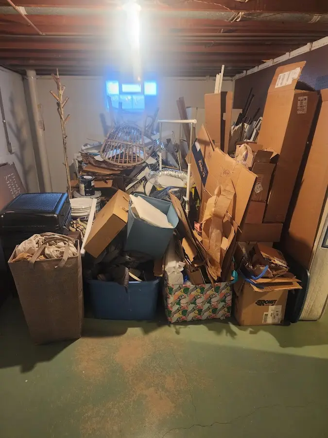 Roll-off dumpster container at job site for 20 Yard Dumpster Rental in Yorktown